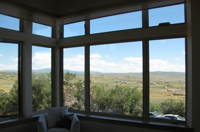 Fiberglass windows showing a beautiful view from inside a house