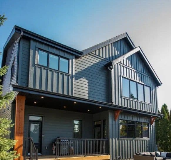 Dark Green House Siding