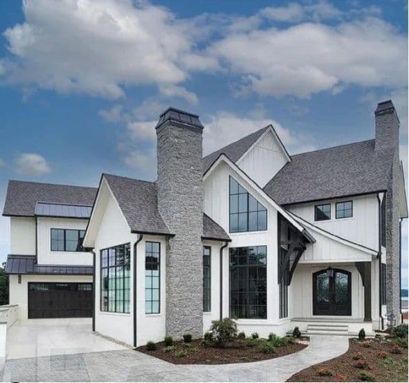 Siding with Stone Veneer Accents